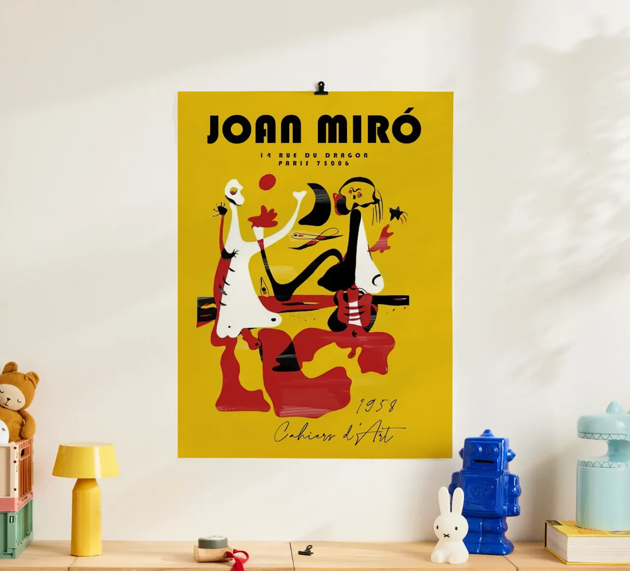 Joan Miro Retro Vintage poster con telaio in legno da DuncanBennett shop