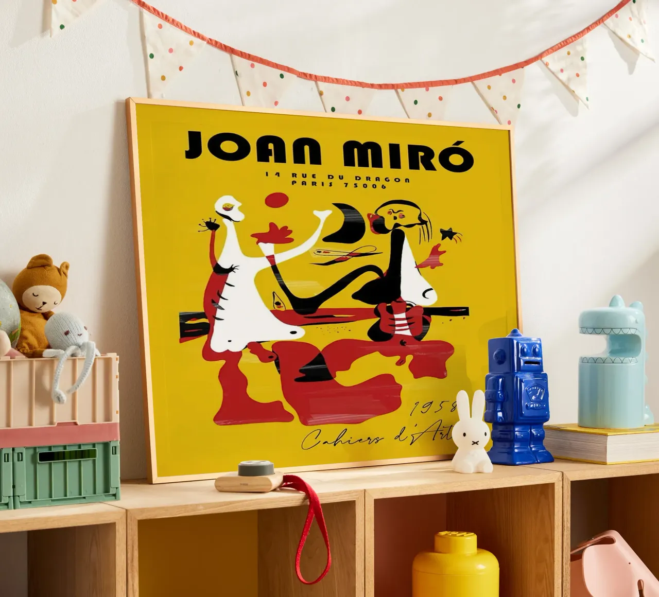 Joan Miro Retro Vintage poster con telaio in legno da DuncanBennett shop