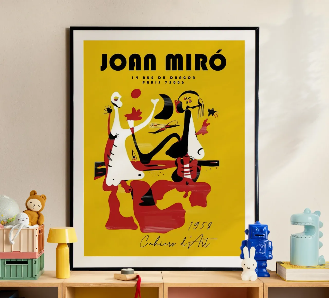 Joan Miro Retro Vintage poster con telaio in legno da DuncanBennett shop