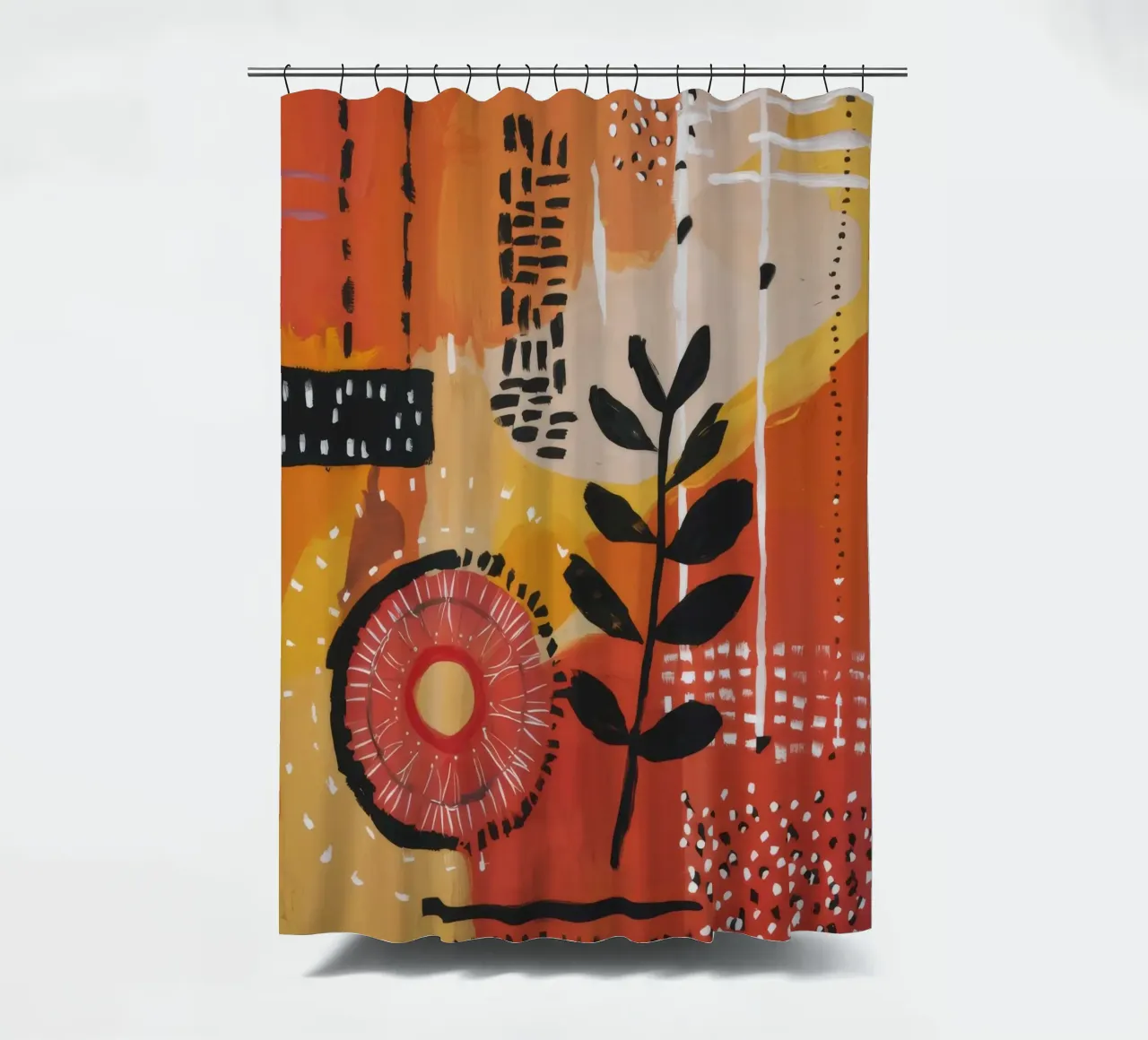 Primitives Rhythmus-Gitter Duschvorhang von Zep Layers