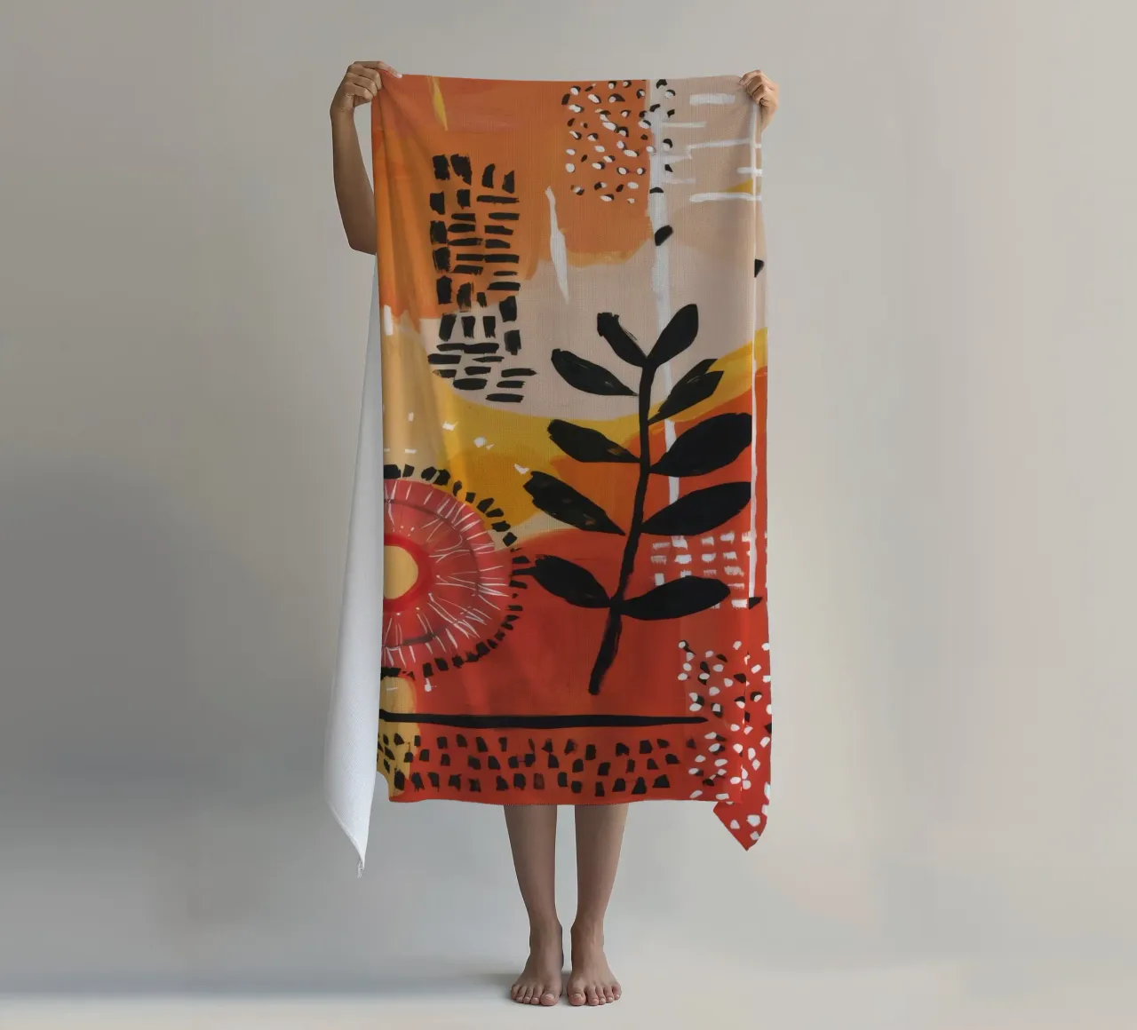 Primitive Rhythm Grid beach towel by Zep Layers