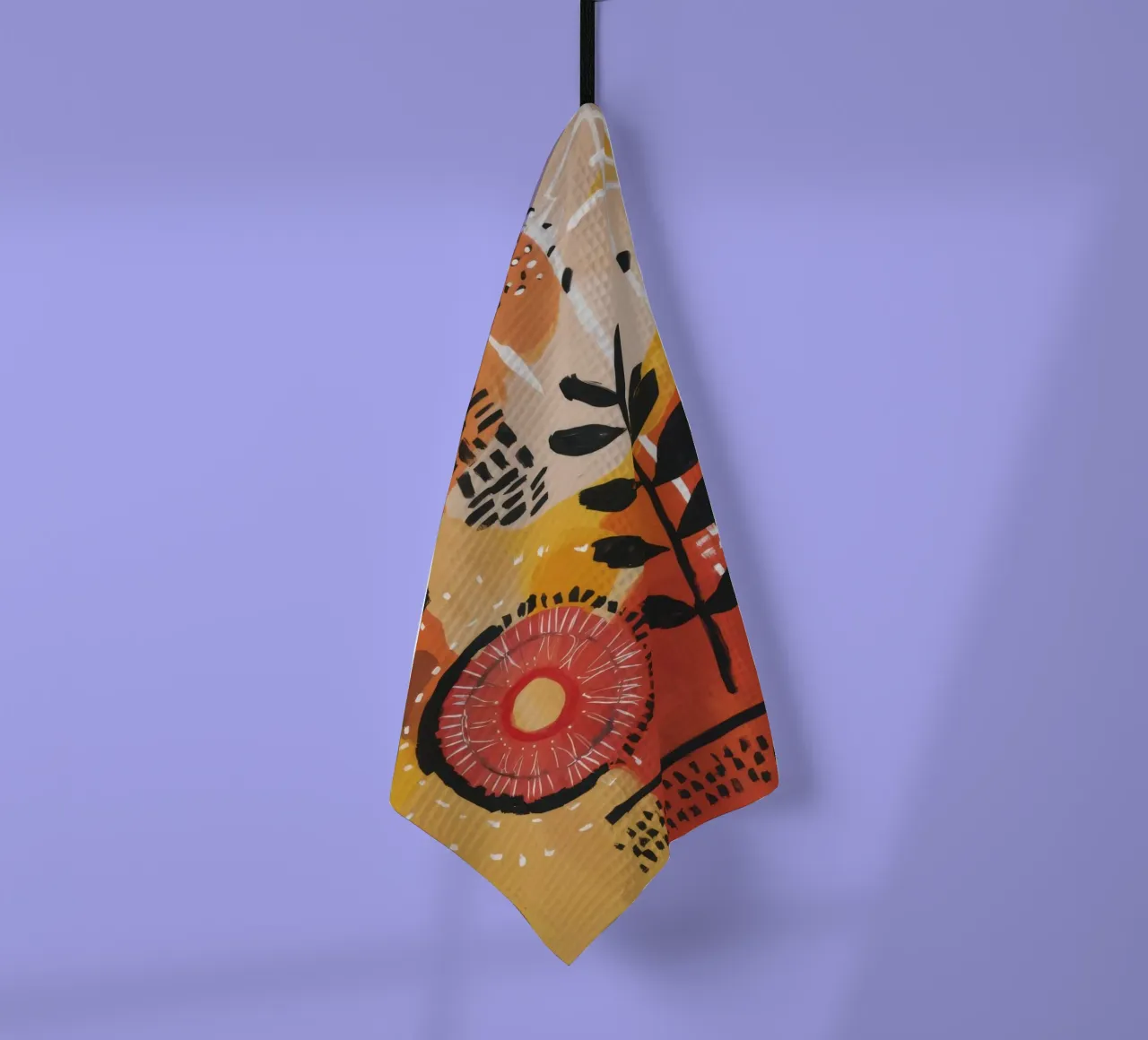 Primitive Rhythm Grid tea towel by Zep Layers