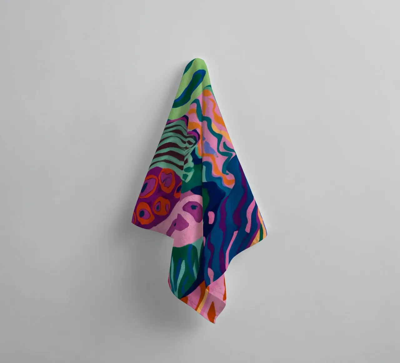 Psychedelic Coral Field towel by Zep Layers