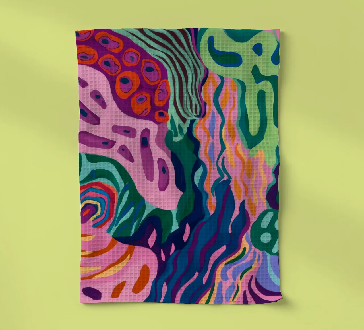 Psychedelic Coral Field tea towel by Zep Layers