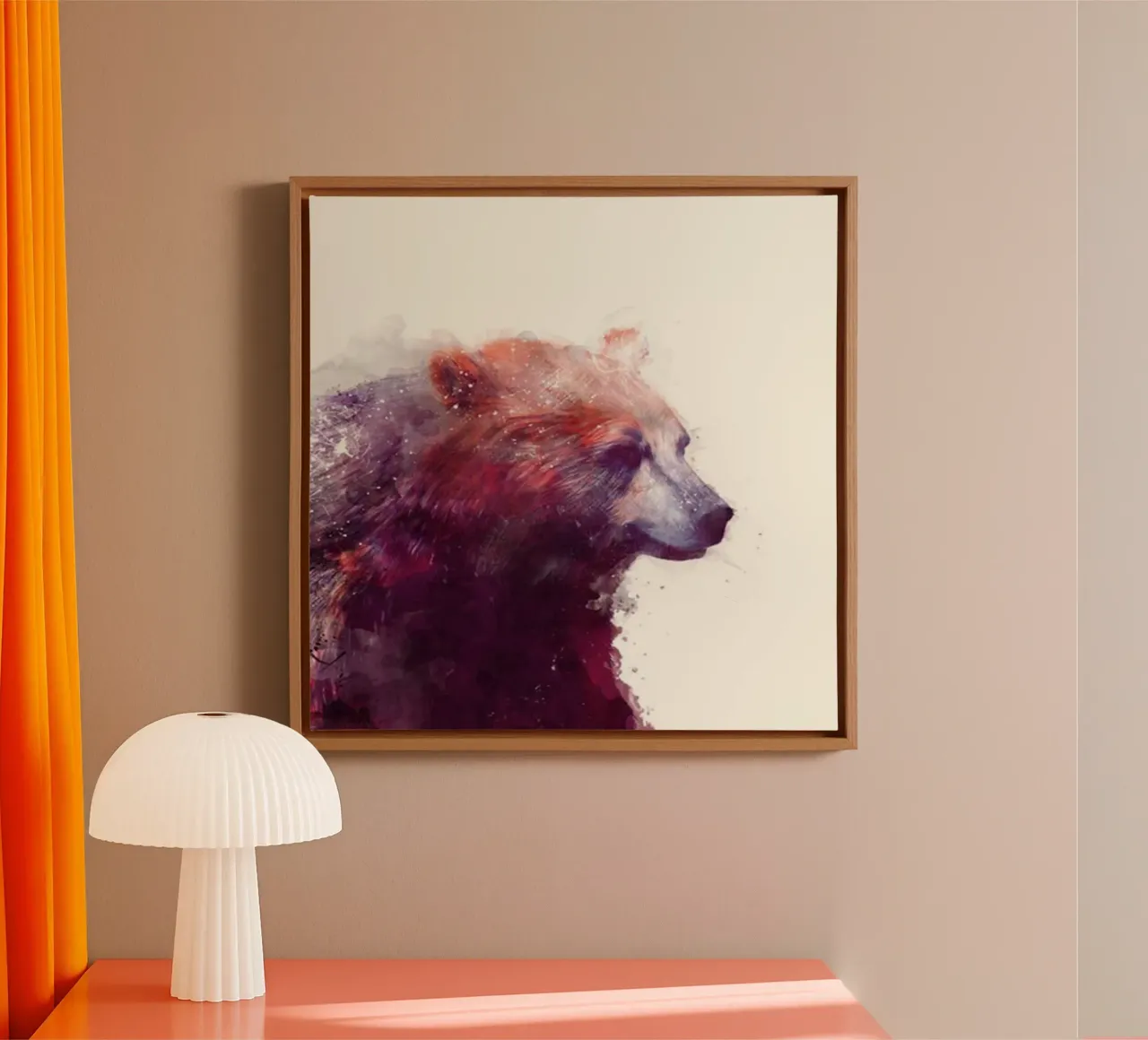 amy hamilton faccia da orso tela con Cornice a cassetta da kbm store
