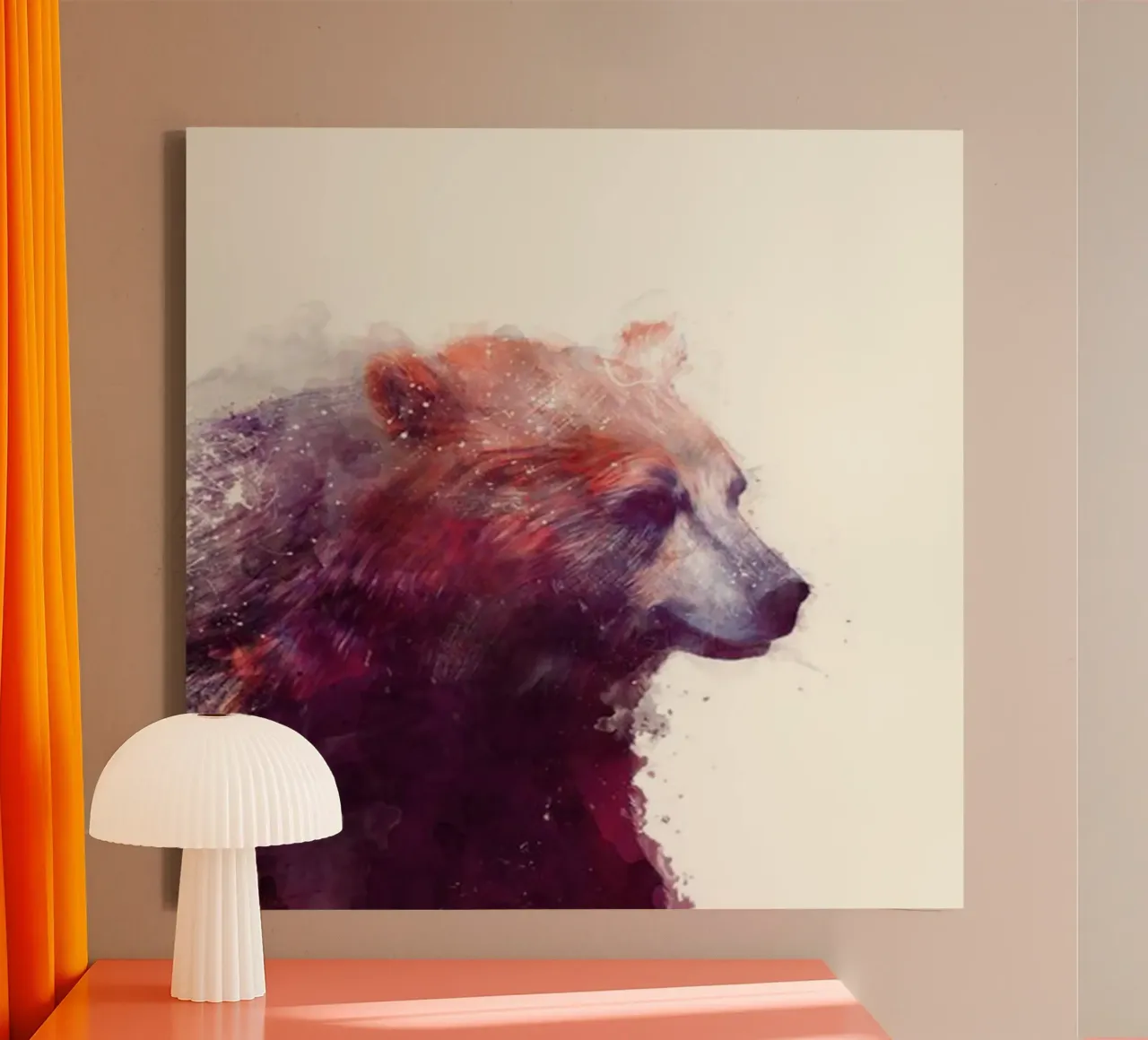 amy hamilton faccia da orso tela con Cornice a cassetta da kbm store