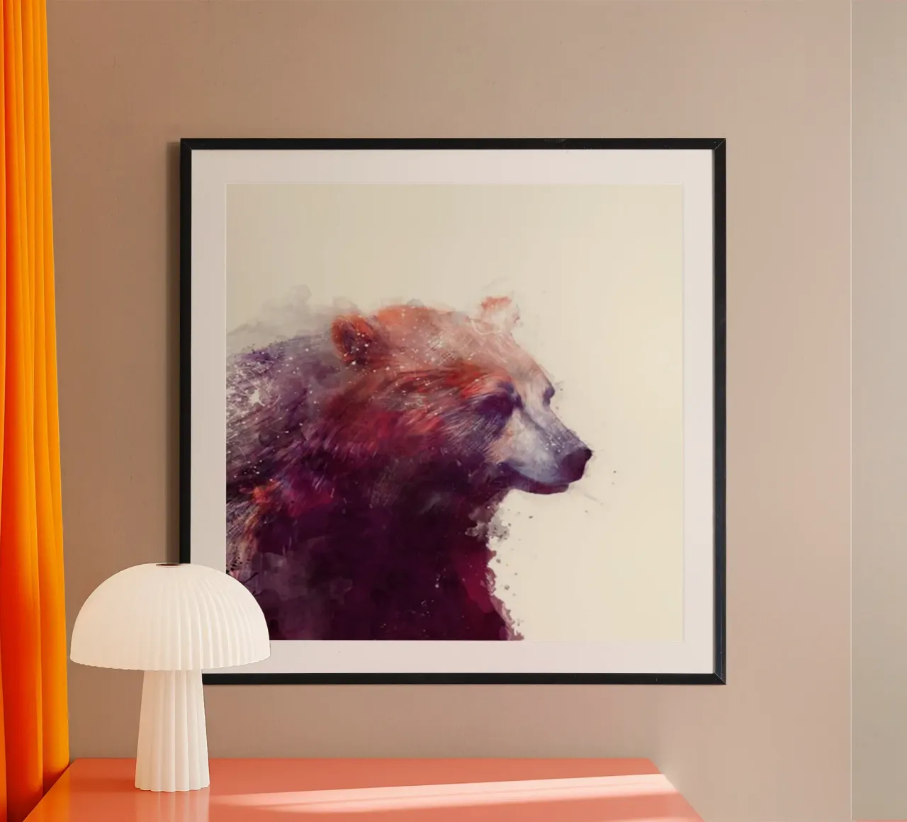 amy hamilton faccia da orso poster con telaio in alluminio da kbm store