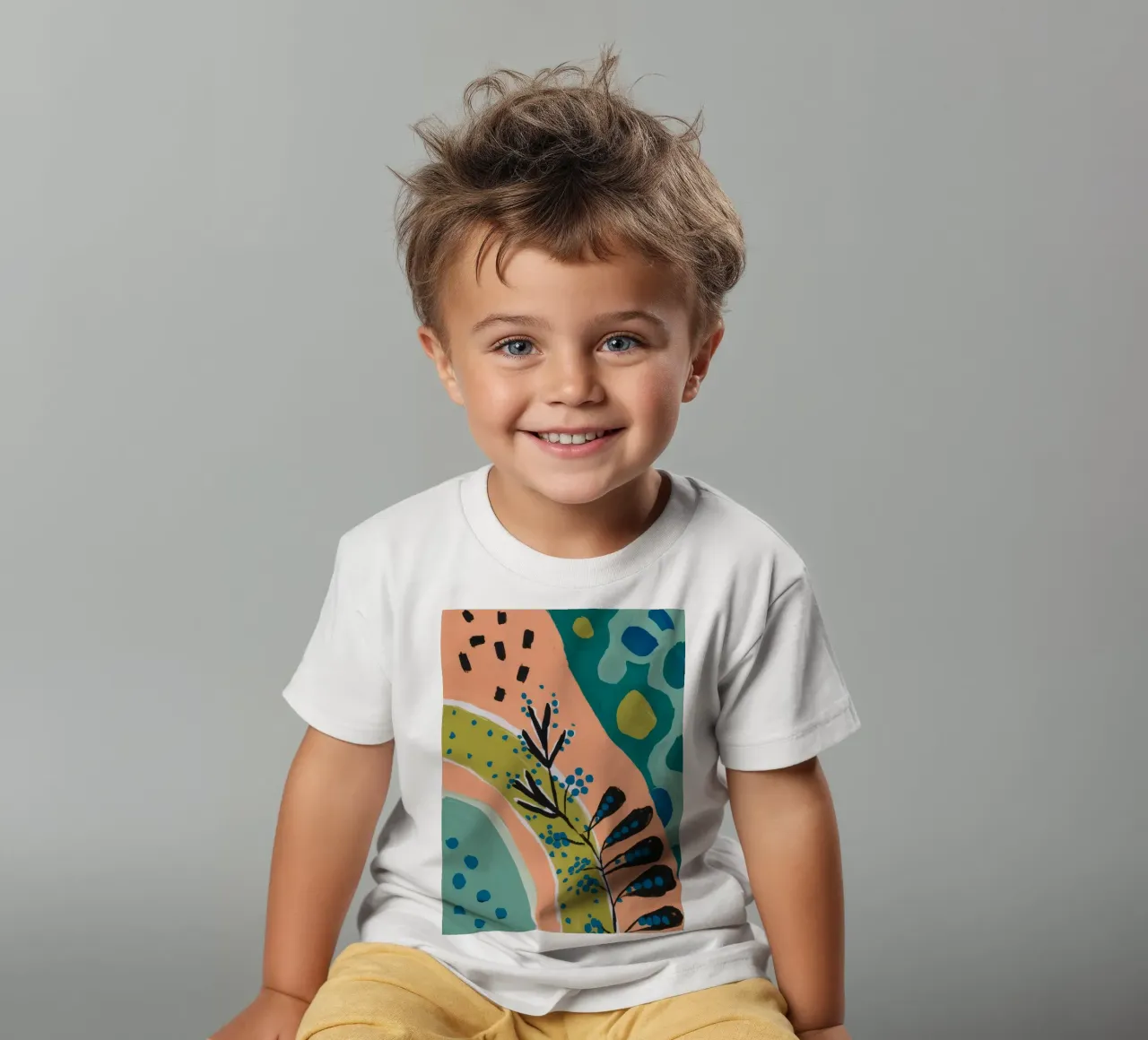 Botanische Sonnenaufgangskurve Kinder T-Shirt von Zep Layers