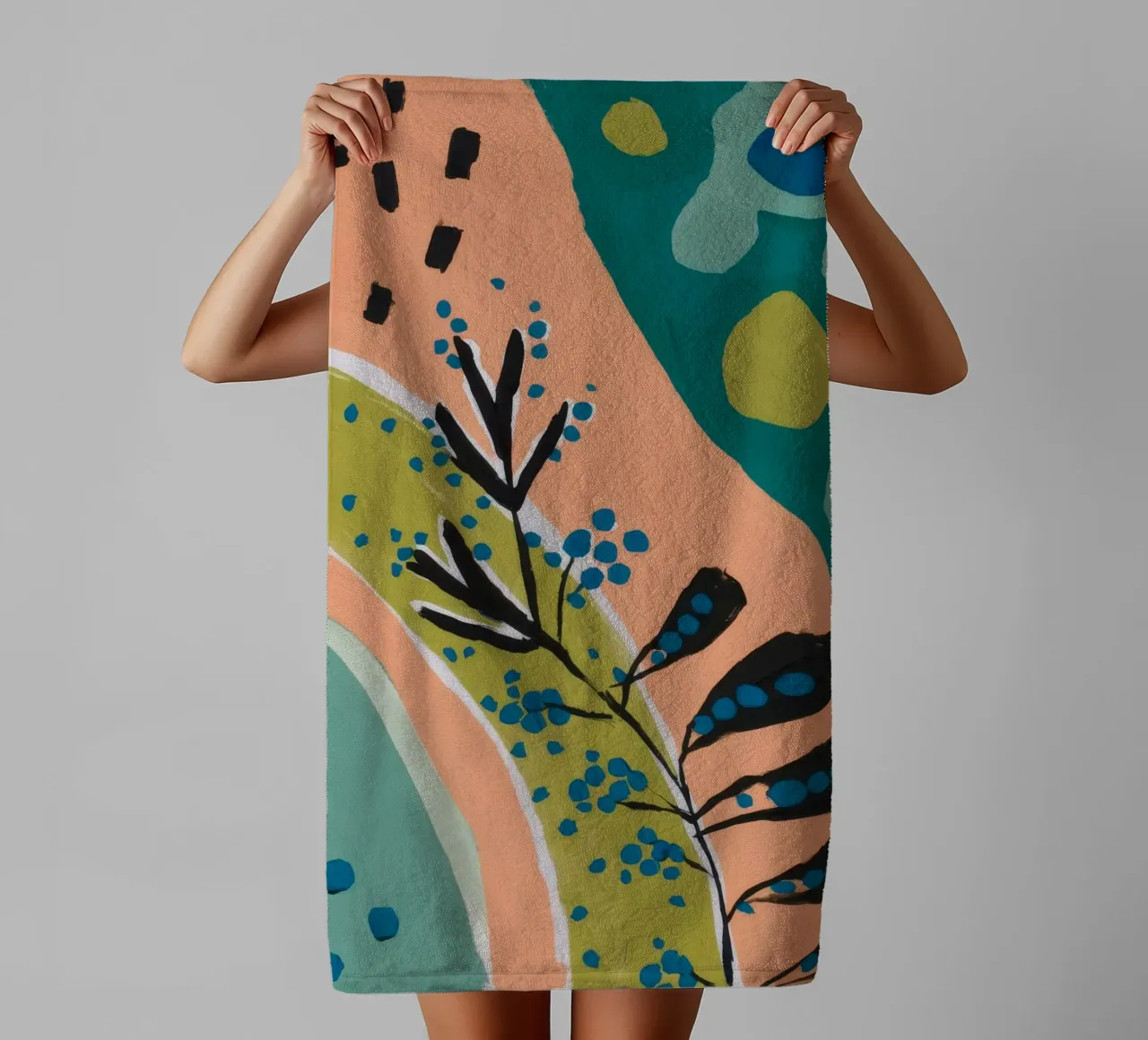 Botanical Sunrise Curve towel by Zep Layers