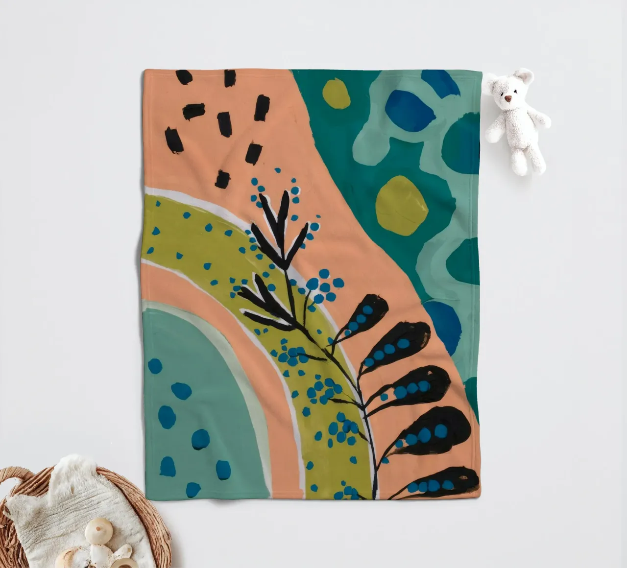 Botanical Sunrise Curve fleece blanket by Zep Layers