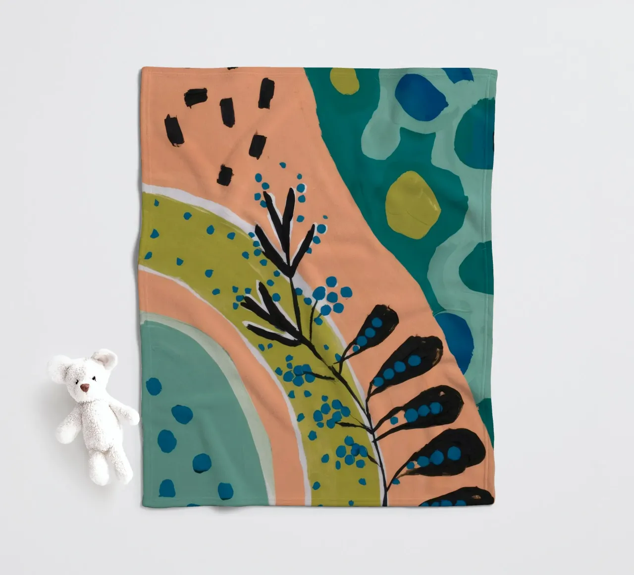 Botanical Sunrise Curve fleece blanket by Zep Layers