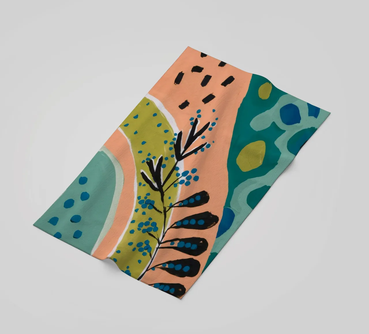 Botanical Sunrise Curve beach towel by Zep Layers