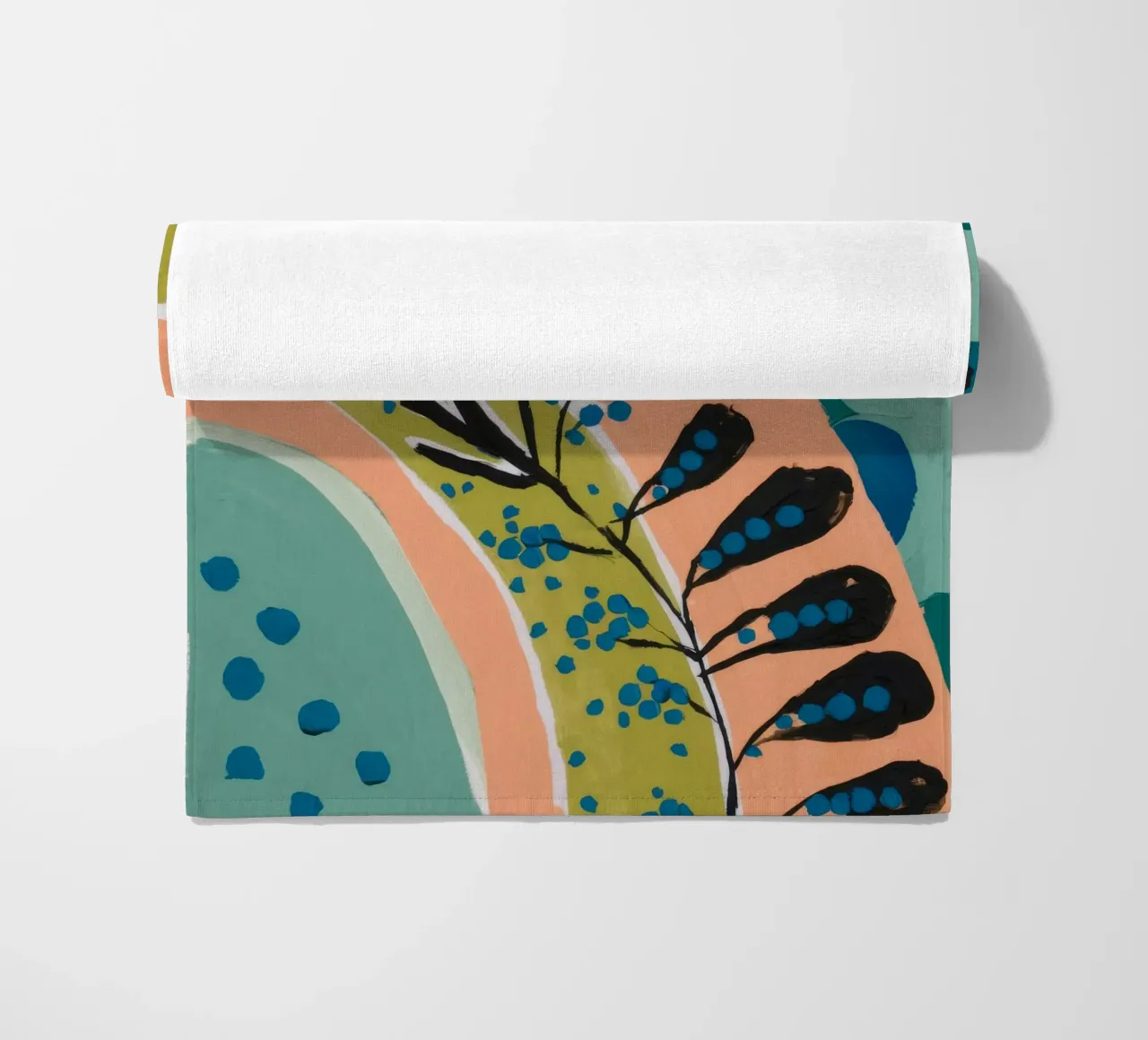 Botanical Sunrise Curve beach towel by Zep Layers