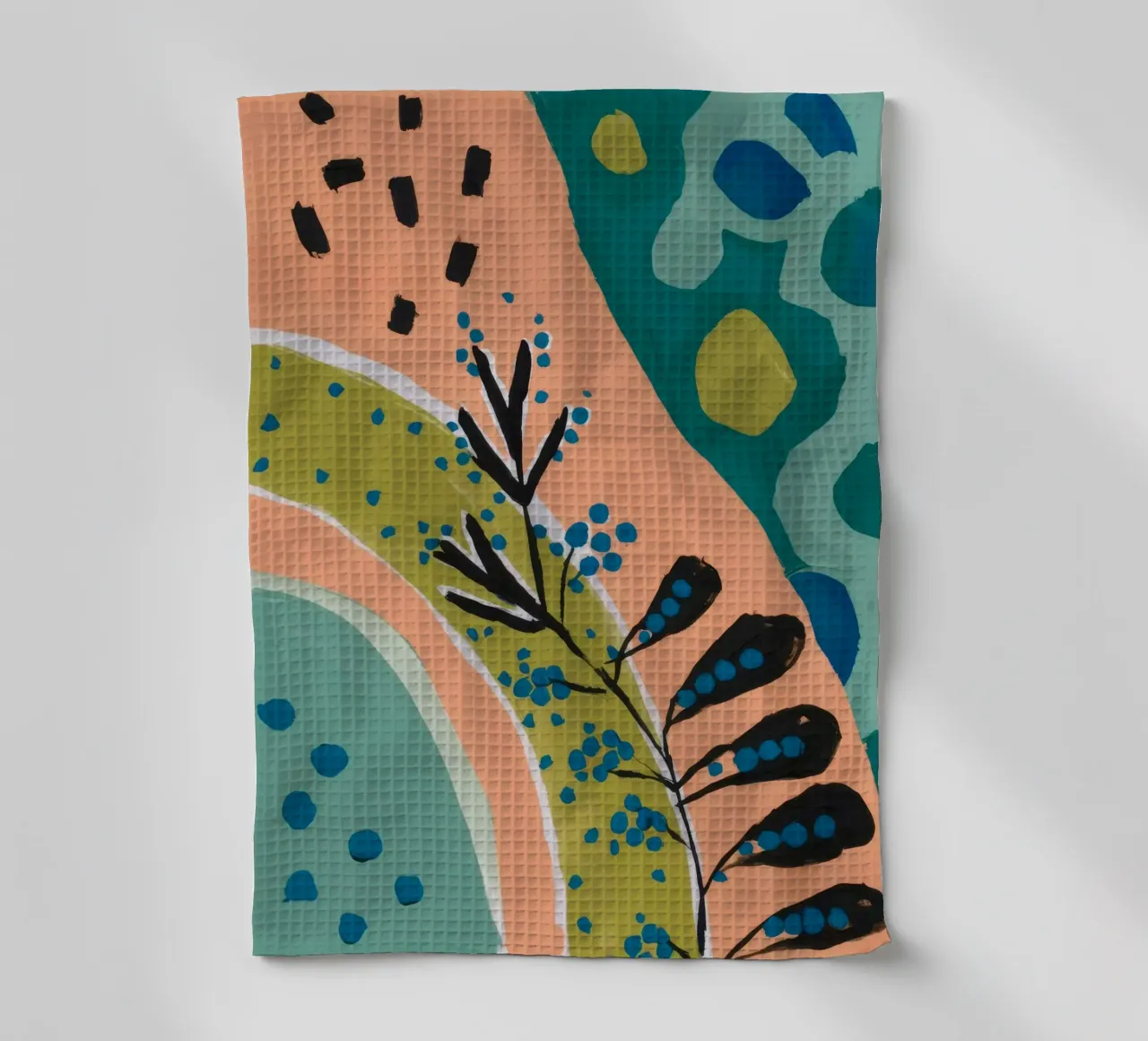 Botanical Sunrise Curve tea towel by Zep Layers