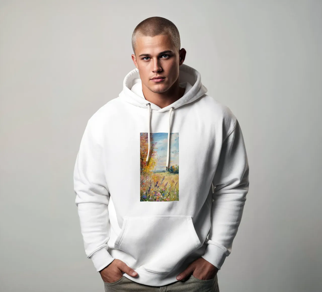 fiori selvatici alberi d'autunno claude monet felpa con cappuccio da belong shop