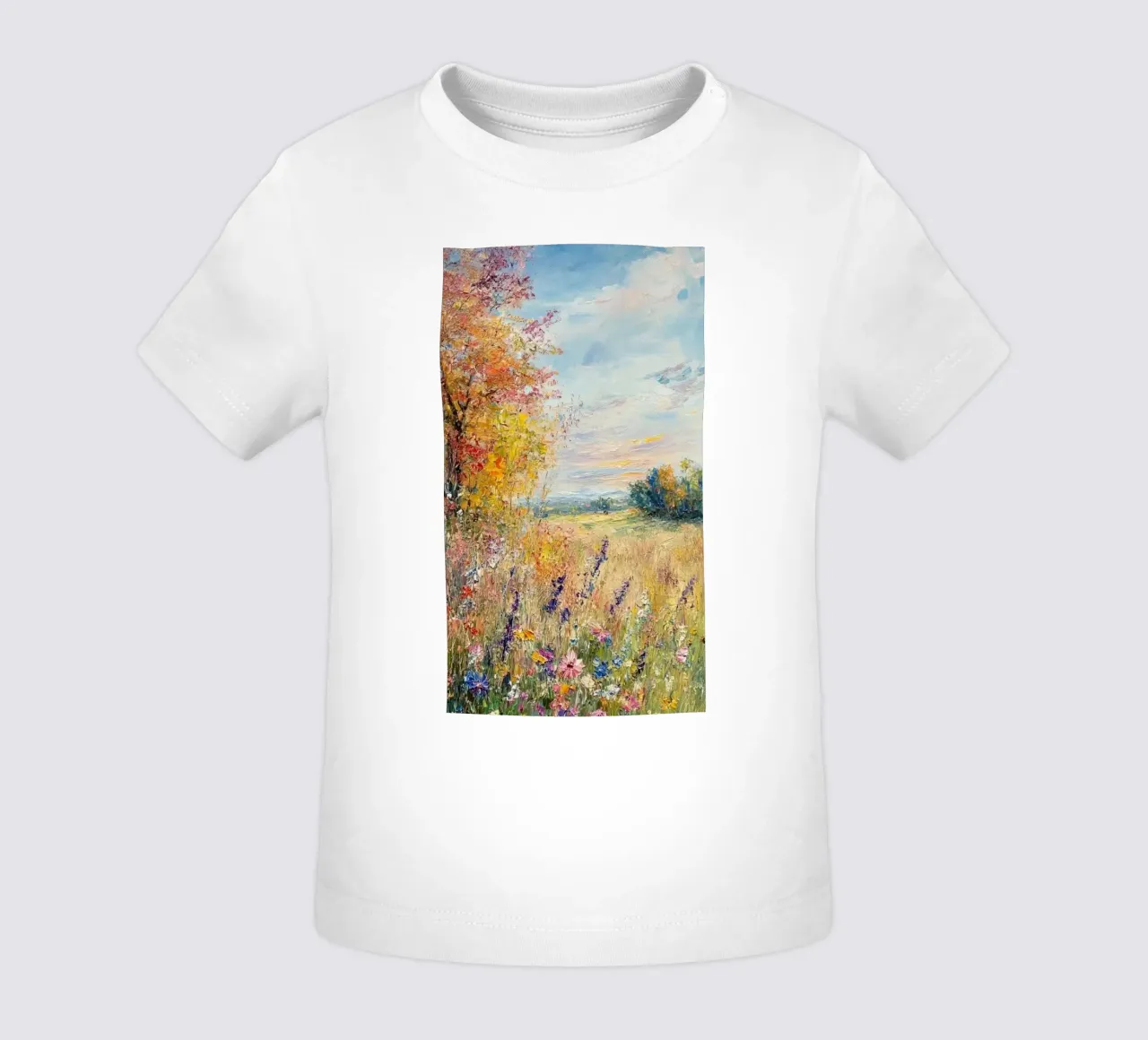 fiori selvatici alberi d'autunno claude monet maglietta neonato da belong shop