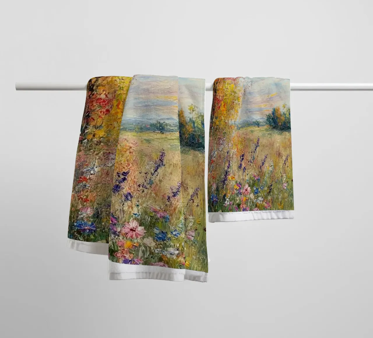 fiori selvatici alberi d'autunno claude monet asciugamano da bagno da belong shop