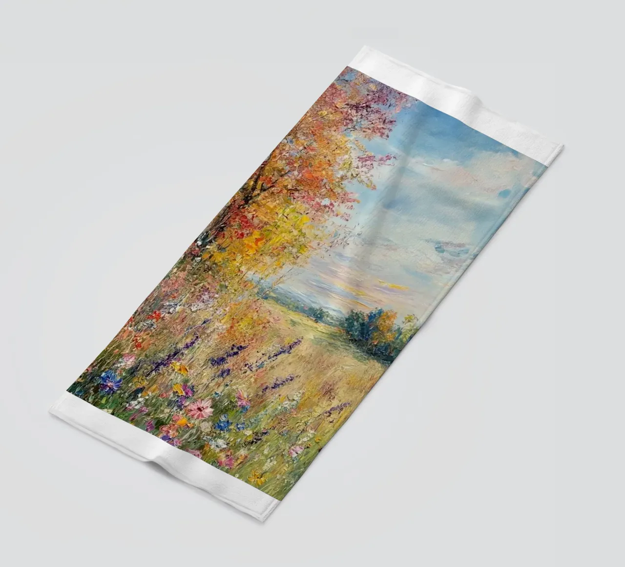 fiori selvatici alberi d'autunno claude monet telo mare da belong shop