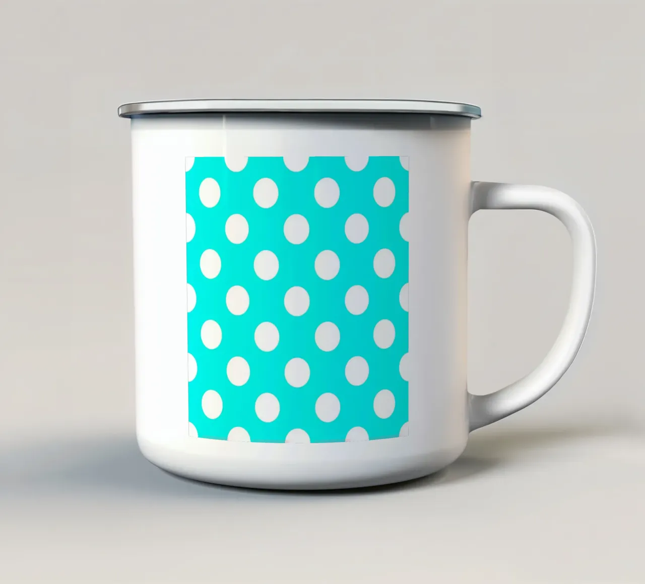 Pois in blu acqua tazza in smalto da Happy Littles
