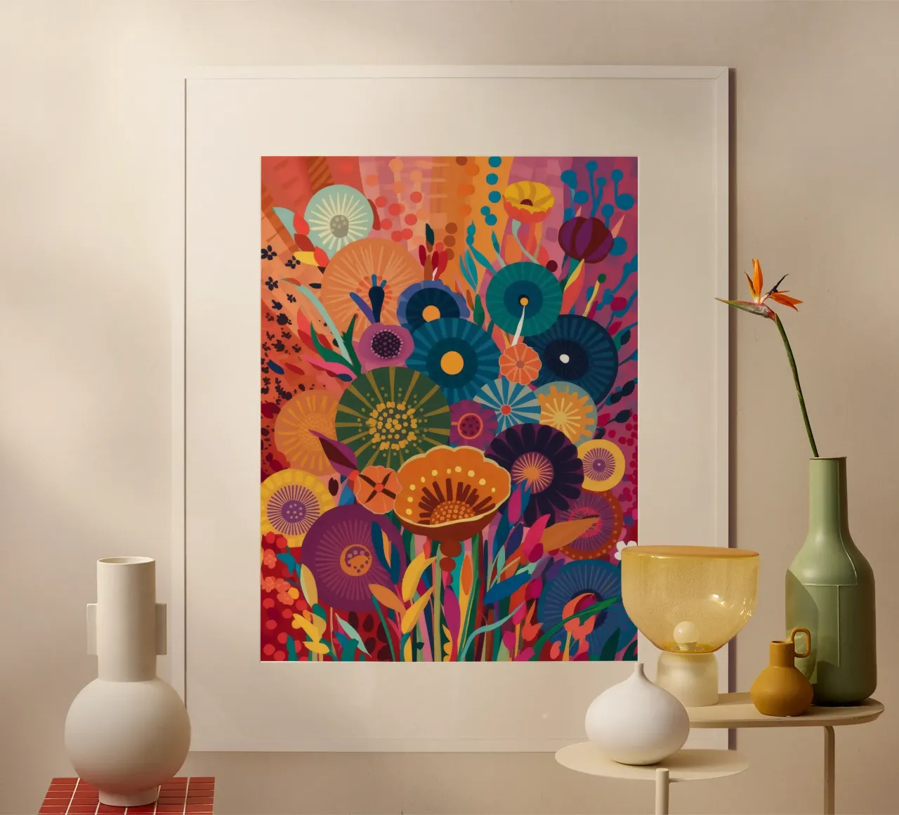 Festival Bloom Flare poster con telaio in plastica da Zep Layers