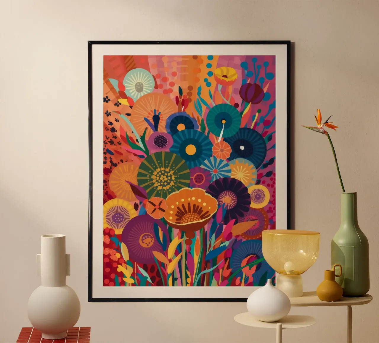 Festival Bloom Flare poster con telaio in plastica da Zep Layers