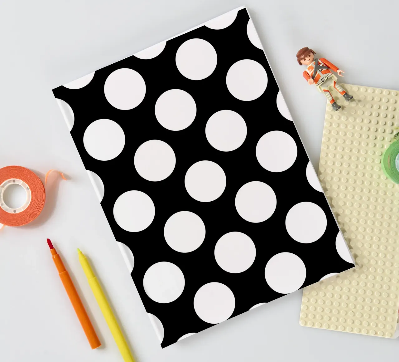 Polka Dots in Black notebook by Happy Littles