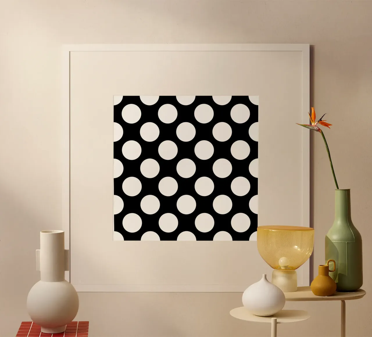 Pois neri poster con telaio in alluminio da Happy Littles