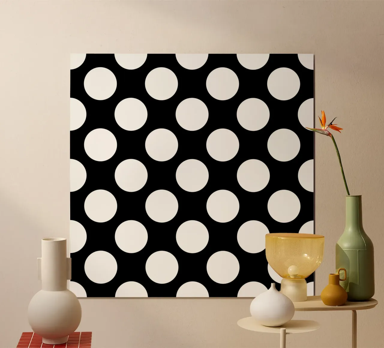 Pois neri poster con telaio in alluminio da Happy Littles