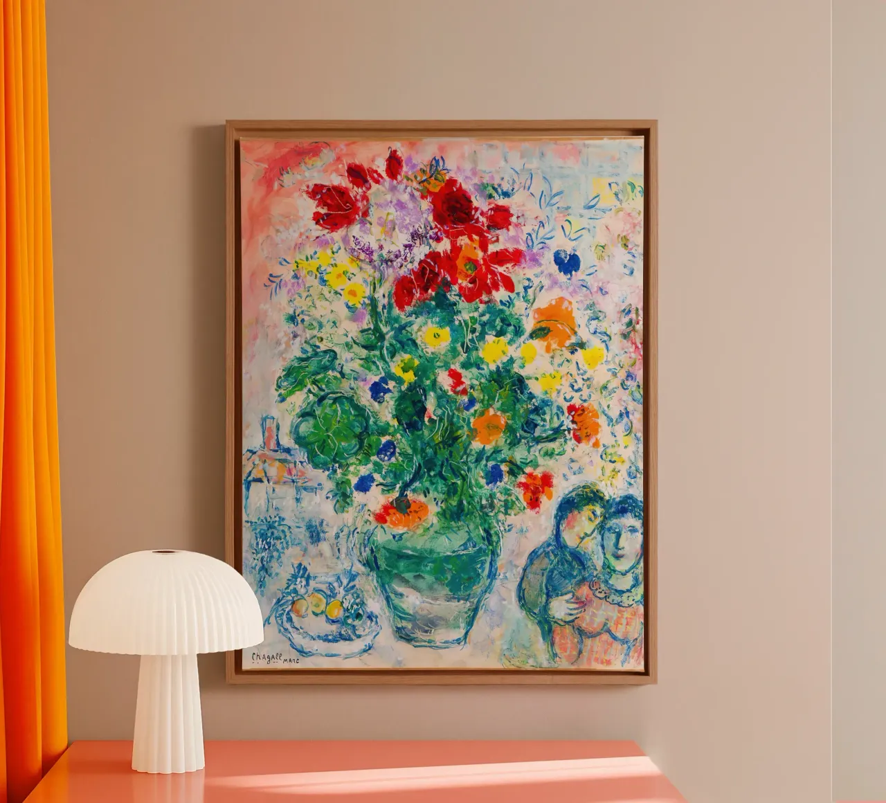 marc chagall fiore tela con Cornice a cassetta da DuncanBennett shop