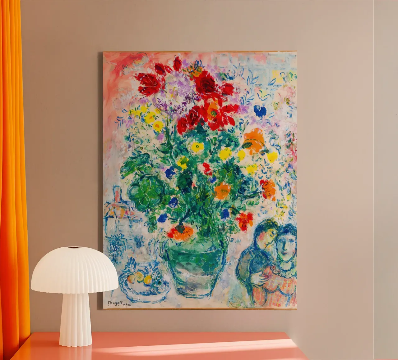marc chagall fiore tela con Cornice a cassetta da DuncanBennett shop