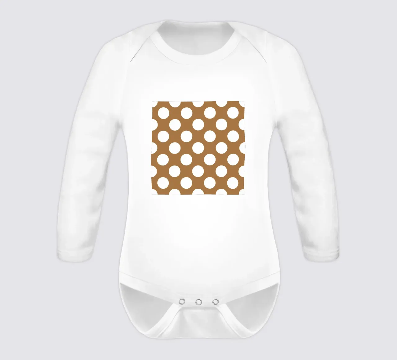 Polka Dots in Braun Langarm Babybody von Happy Littles