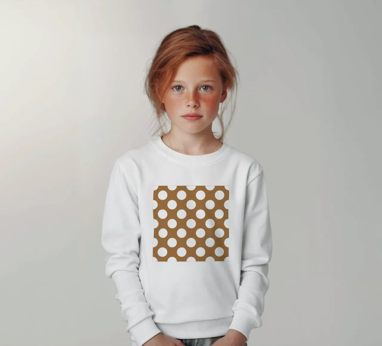 Pois in marrone felpa bambino da Happy Littles
