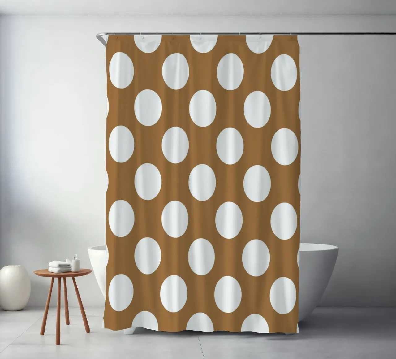 Pois in marrone tenda da doccia da Happy Littles