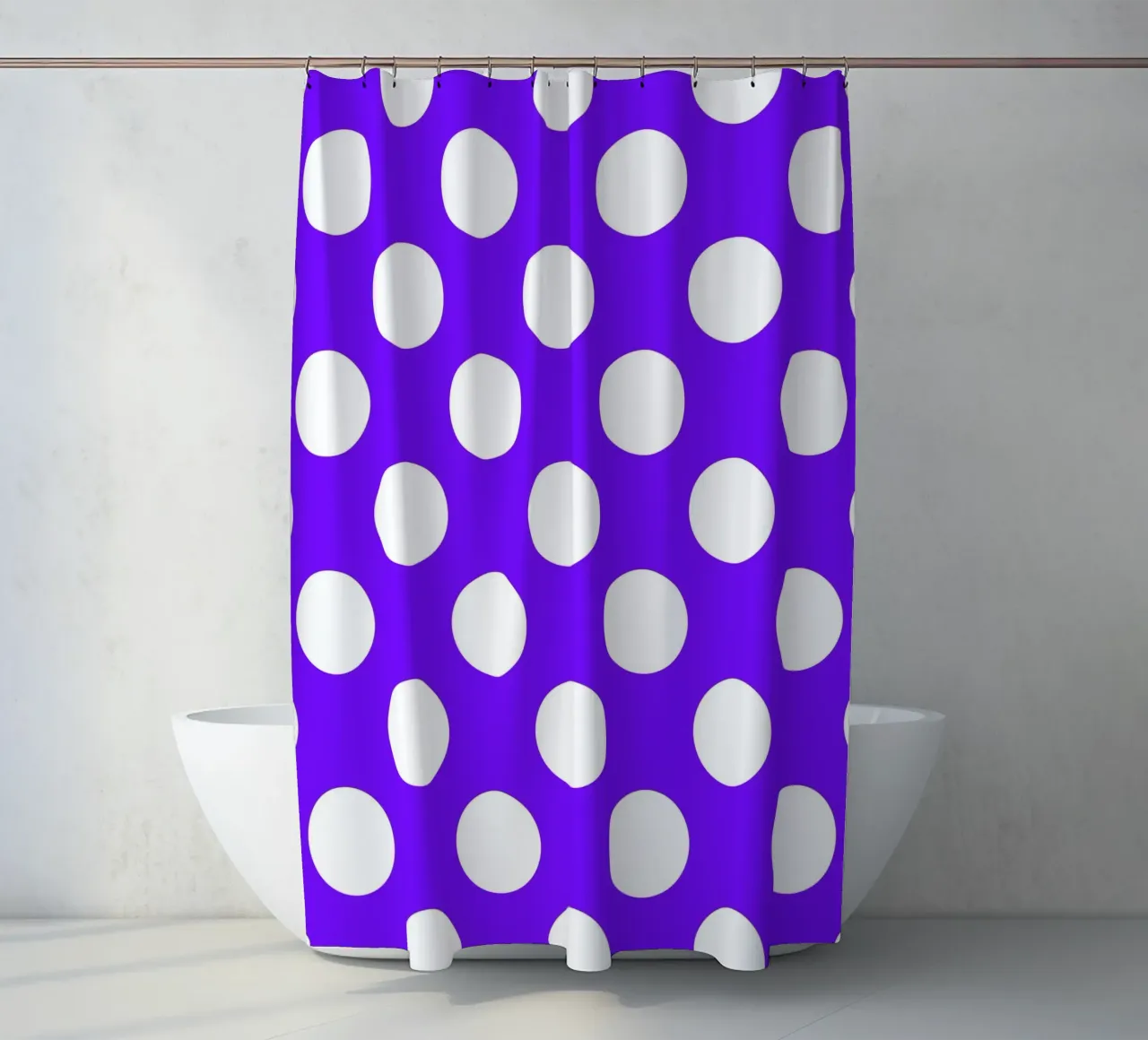 Pois in viola intenso tenda da doccia da Happy Littles