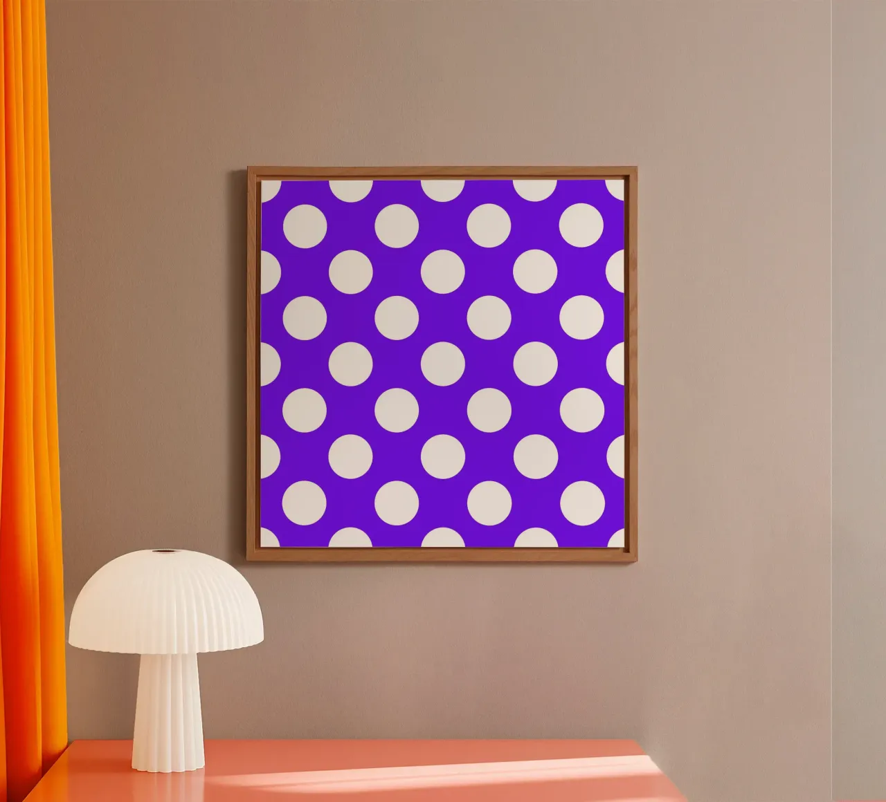 Pois in viola intenso alluminio dibond da Happy Littles