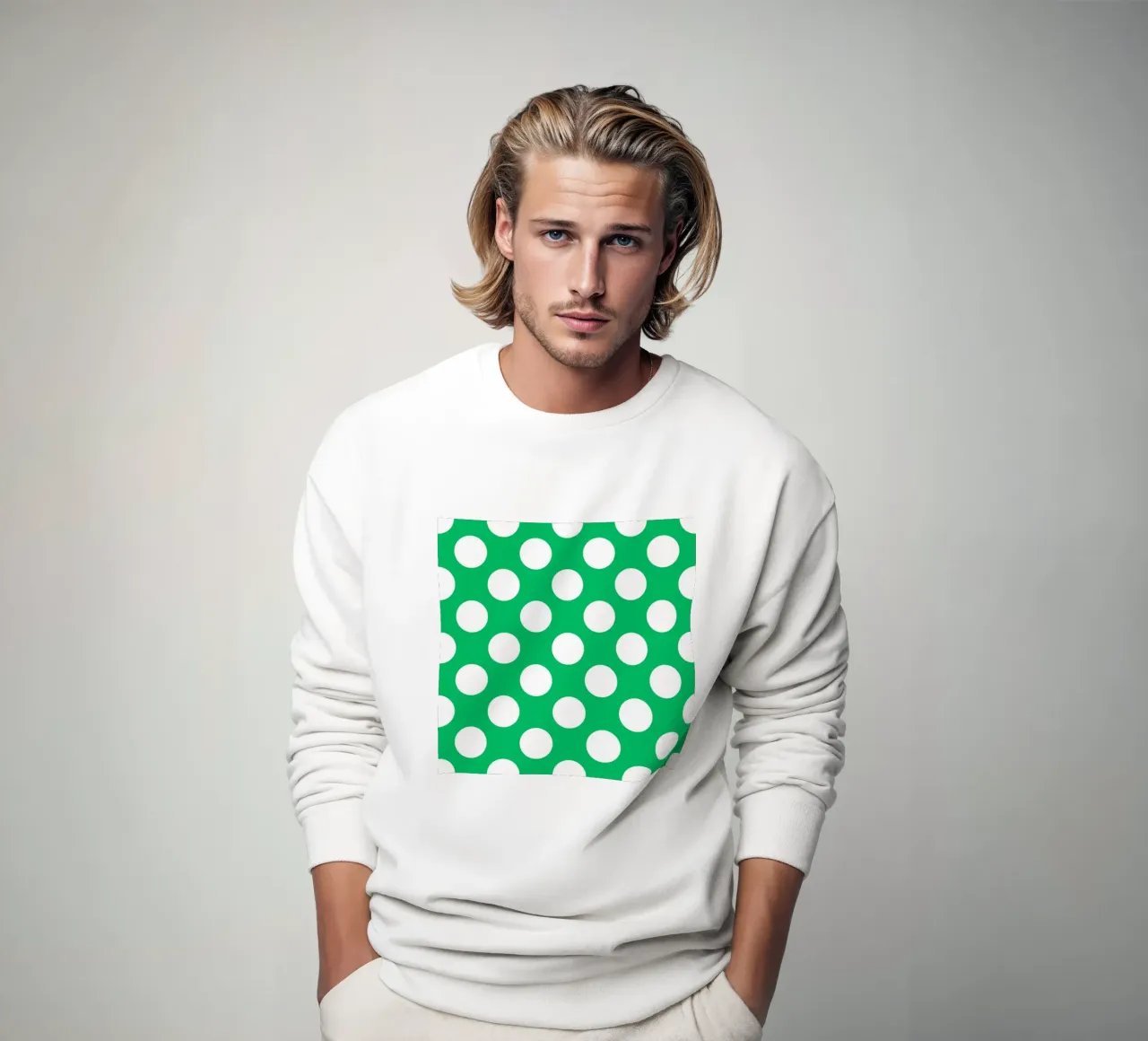 Polka Dots in Emerald Green sweatshirt by Happy Littles