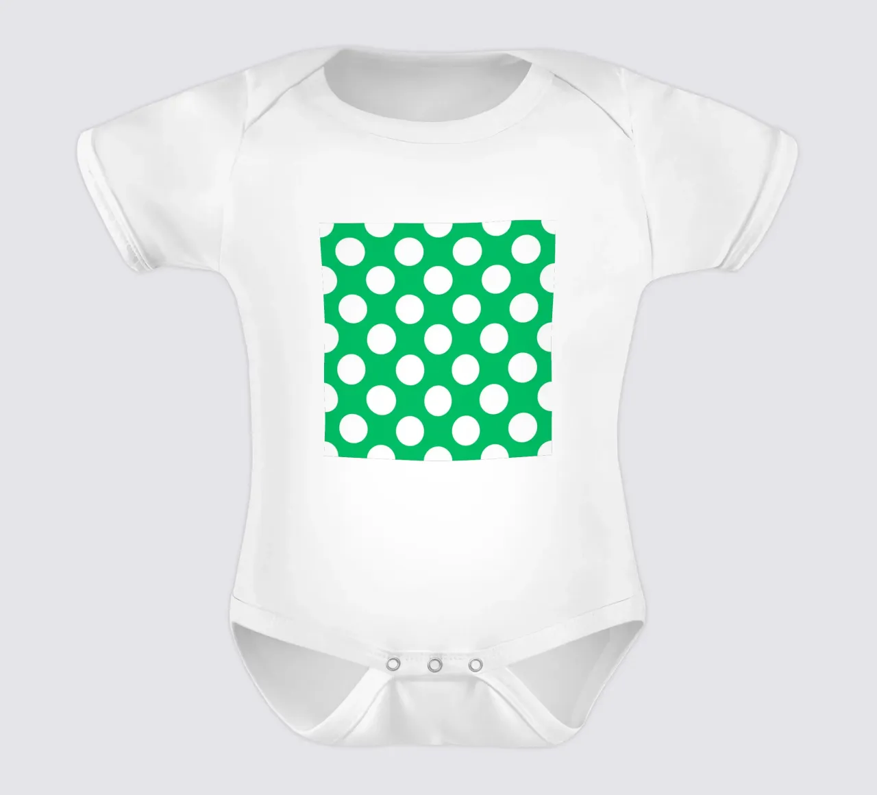Stippen in smaragdgroen babyrompertje korte mouwen van Happy Littles