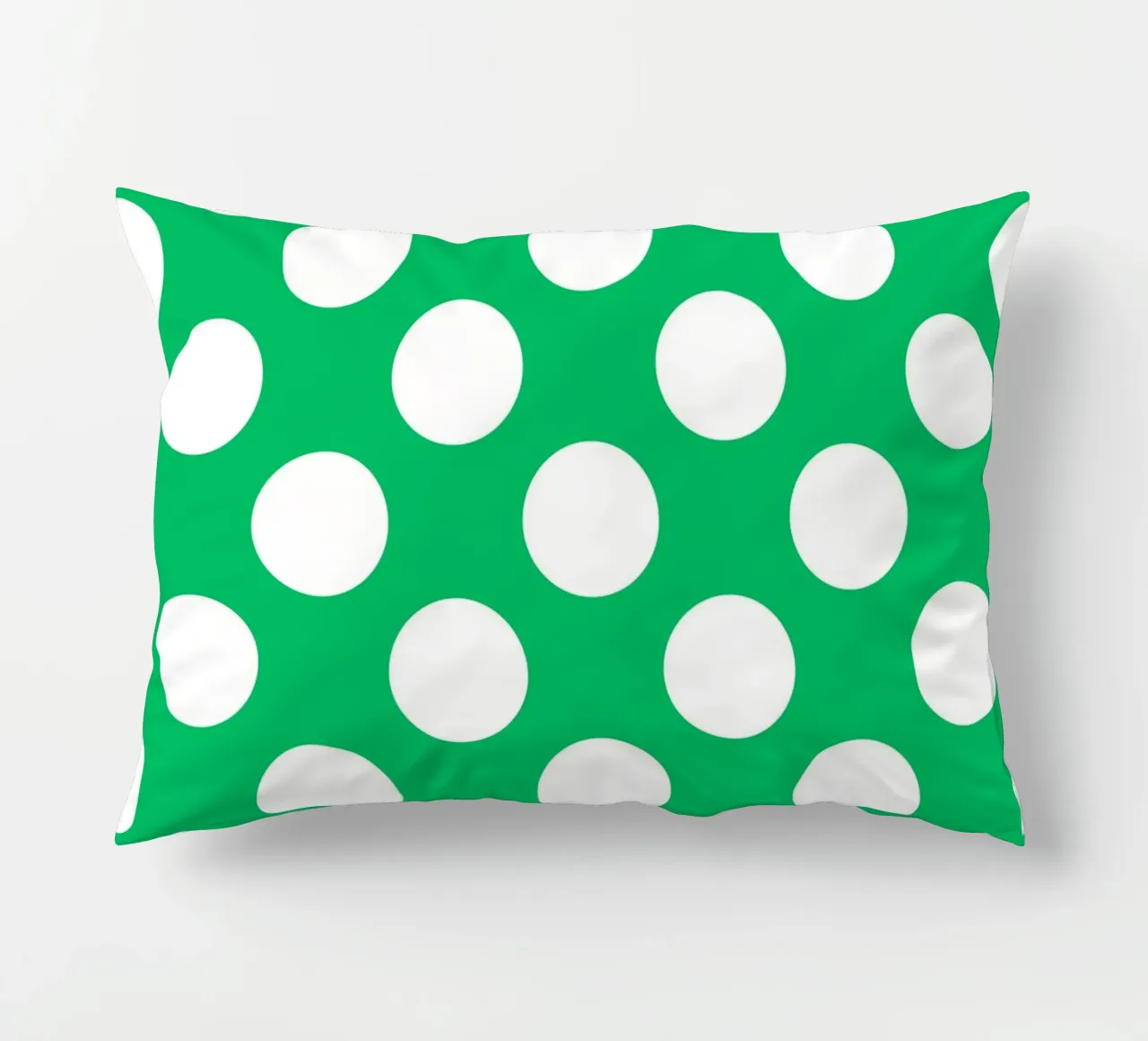 Polka Dots in Emerald Green decorative cushion by Happy Littles
