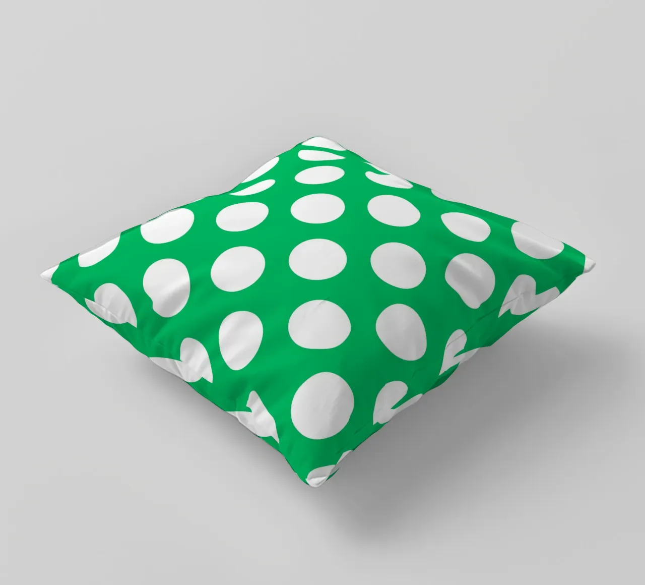 Polka Dots in Emerald Green decorative cushion by Happy Littles