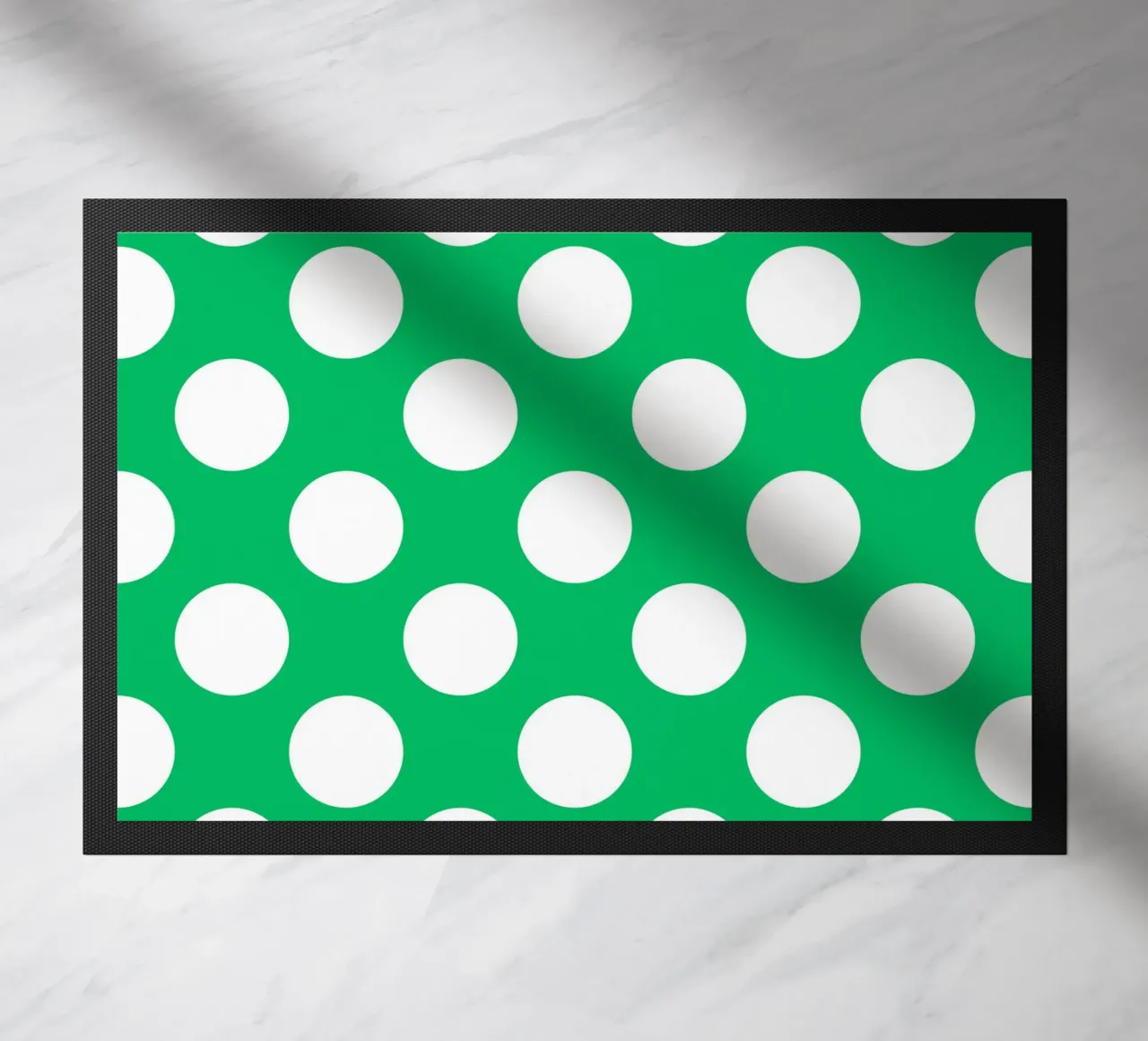 Polka Dots in Emerald Green doormat by Happy Littles
