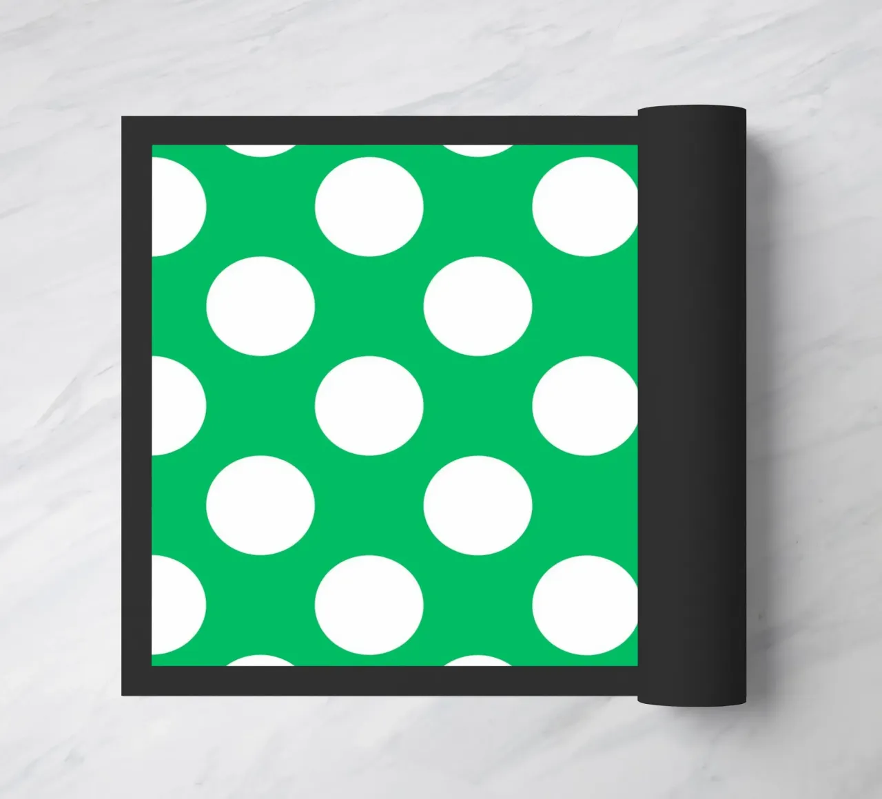 Polka Dots in Emerald Green doormat by Happy Littles