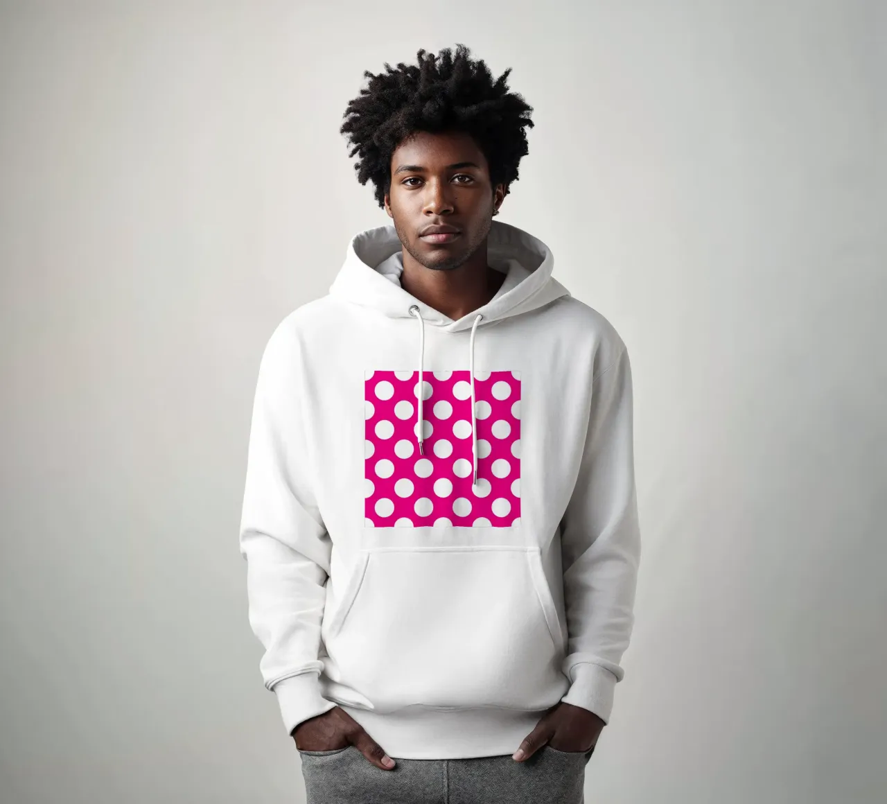 Pois rosa fucsia felpa con cappuccio da Happy Littles