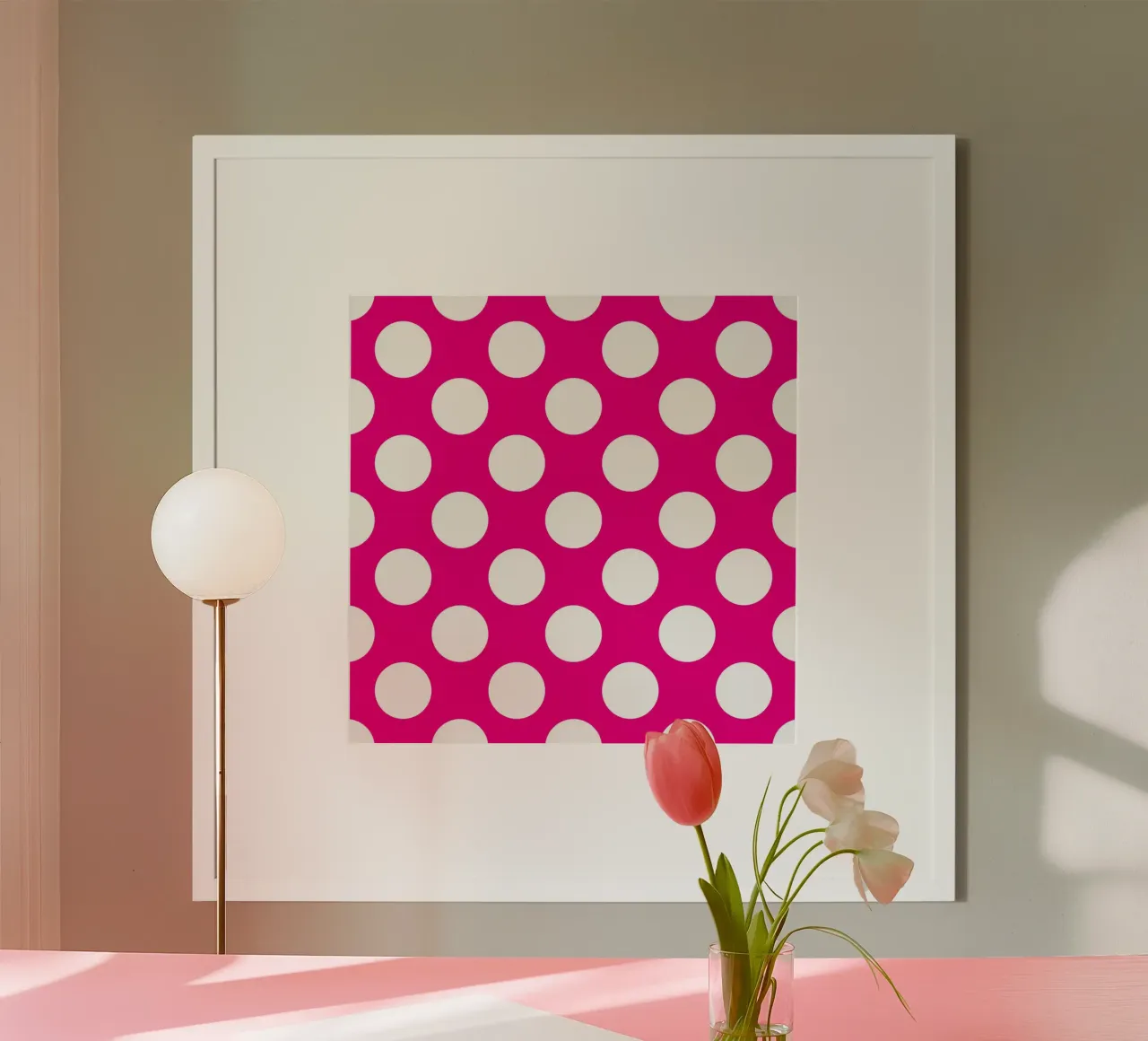 Polka Dots in Fuchsia Pink hahnemühle by Happy Littles