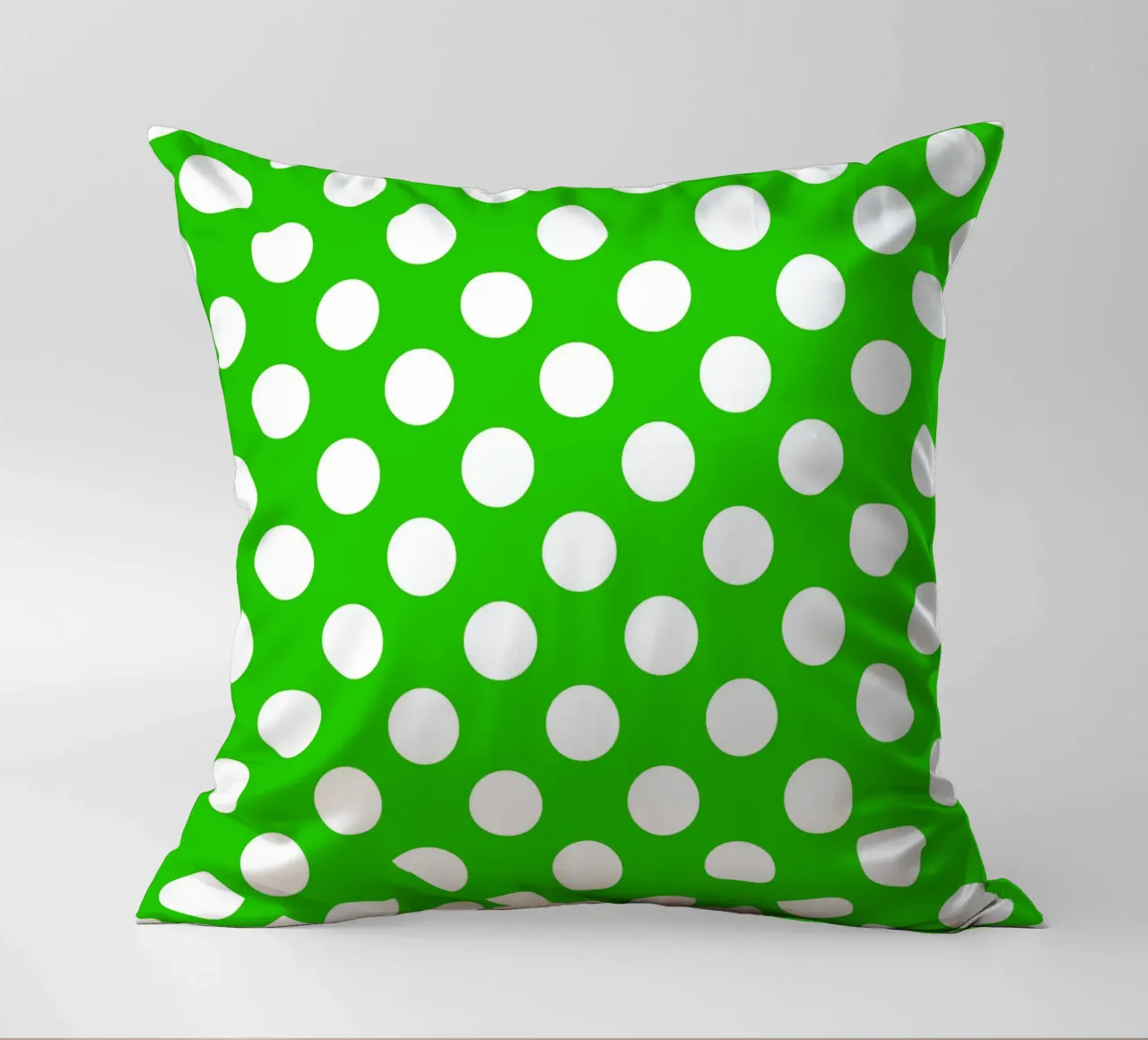 Polka Dots in Green decorative cushion by Happy Littles