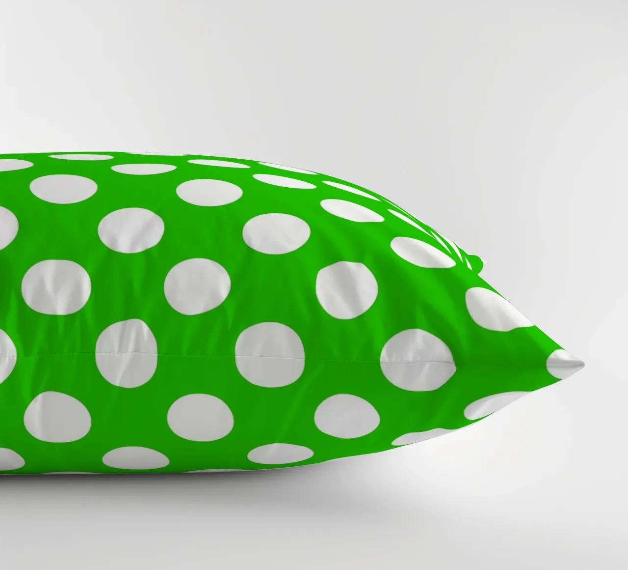 Polka Dots in Green decorative cushion by Happy Littles