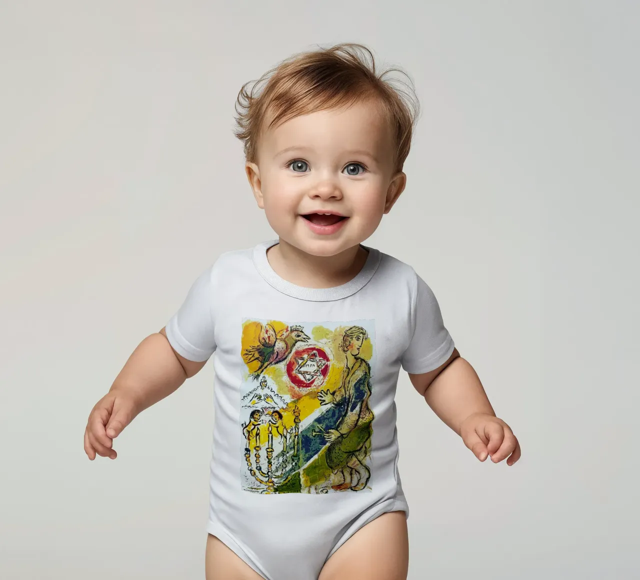 MARC CHAGALL Esodo - Stella di Davide body neonato maniche corte da DuncanBennett shop