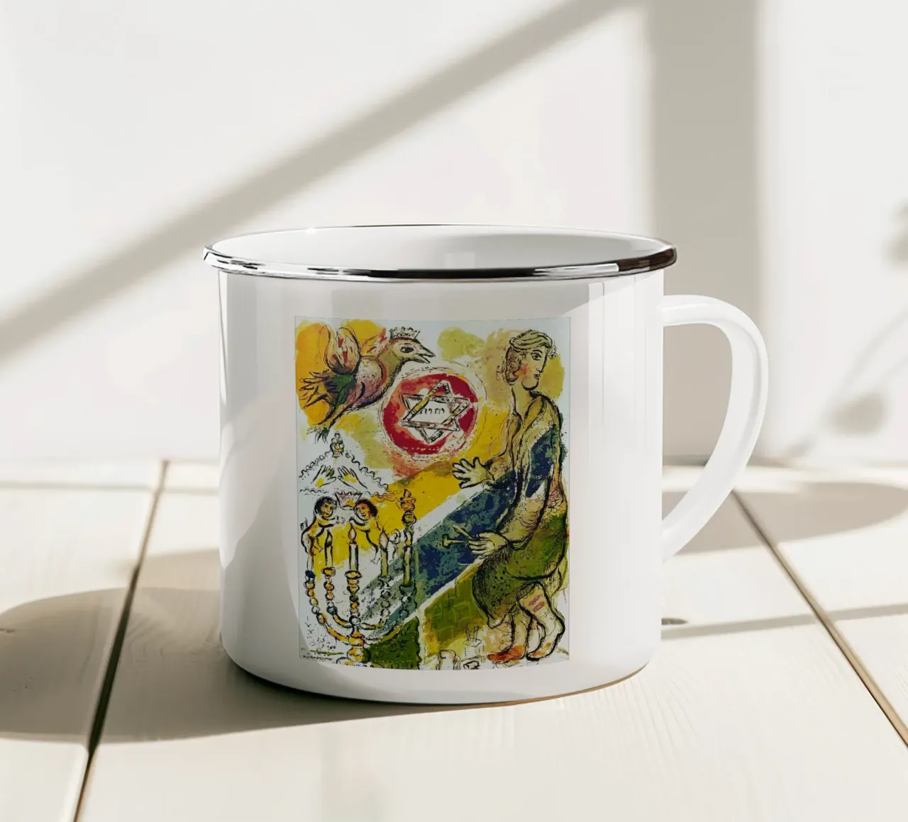 MARC CHAGALL Exodus - Davidstern Emaille Tasse von DuncanBennett shop