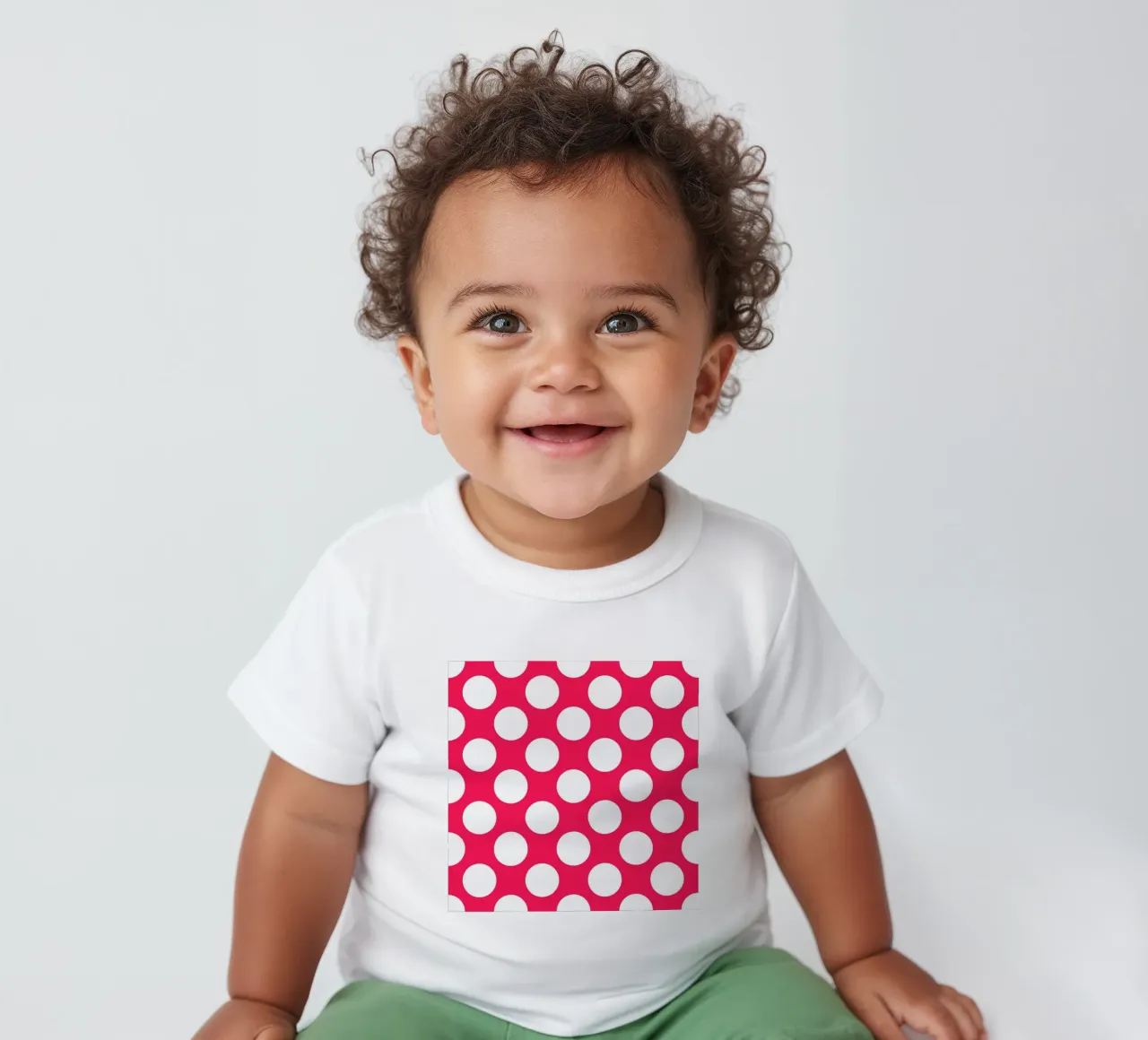 Pois en rose vif t-shirt pour bébé de Happy Littles