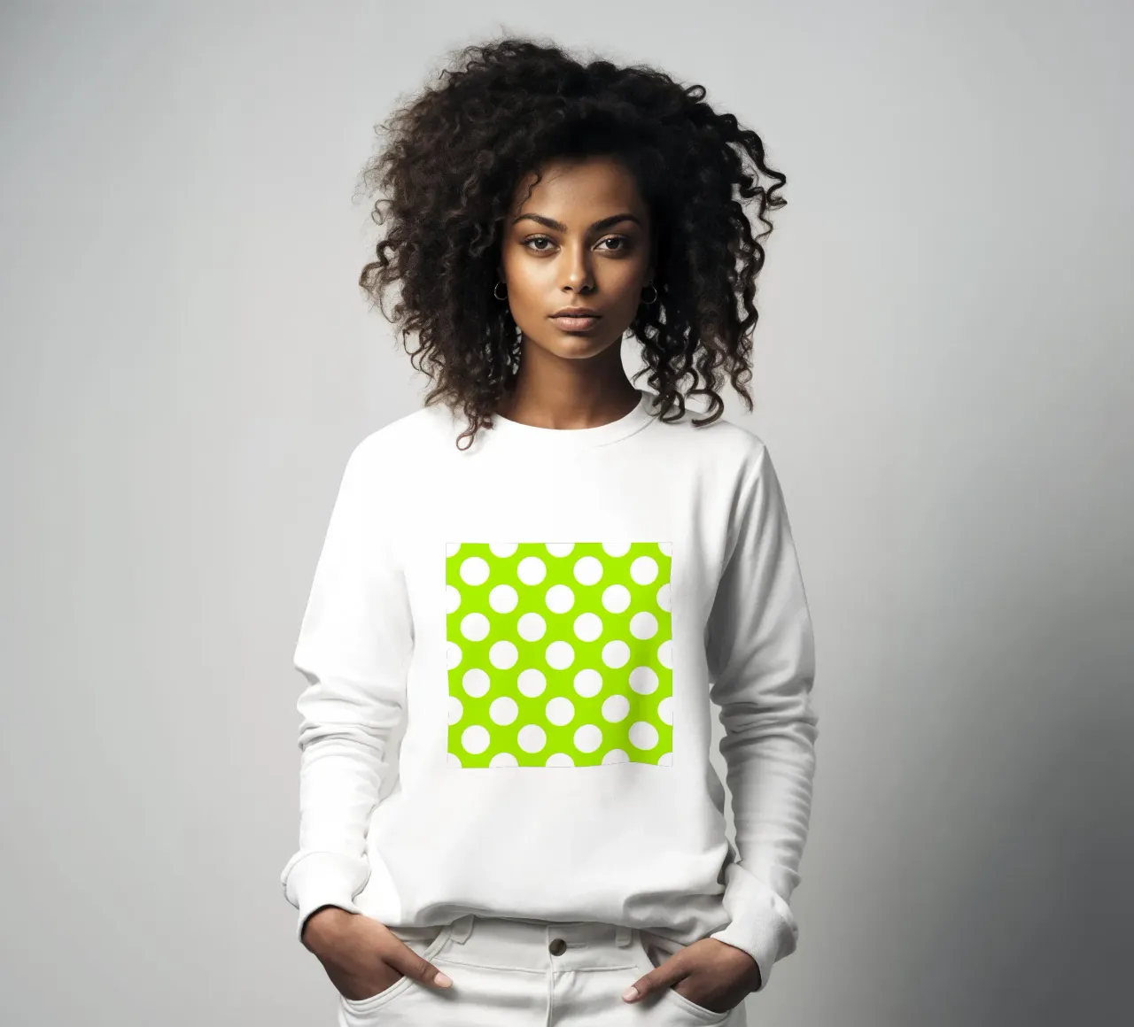 Pois in verde lime felpa da Happy Littles