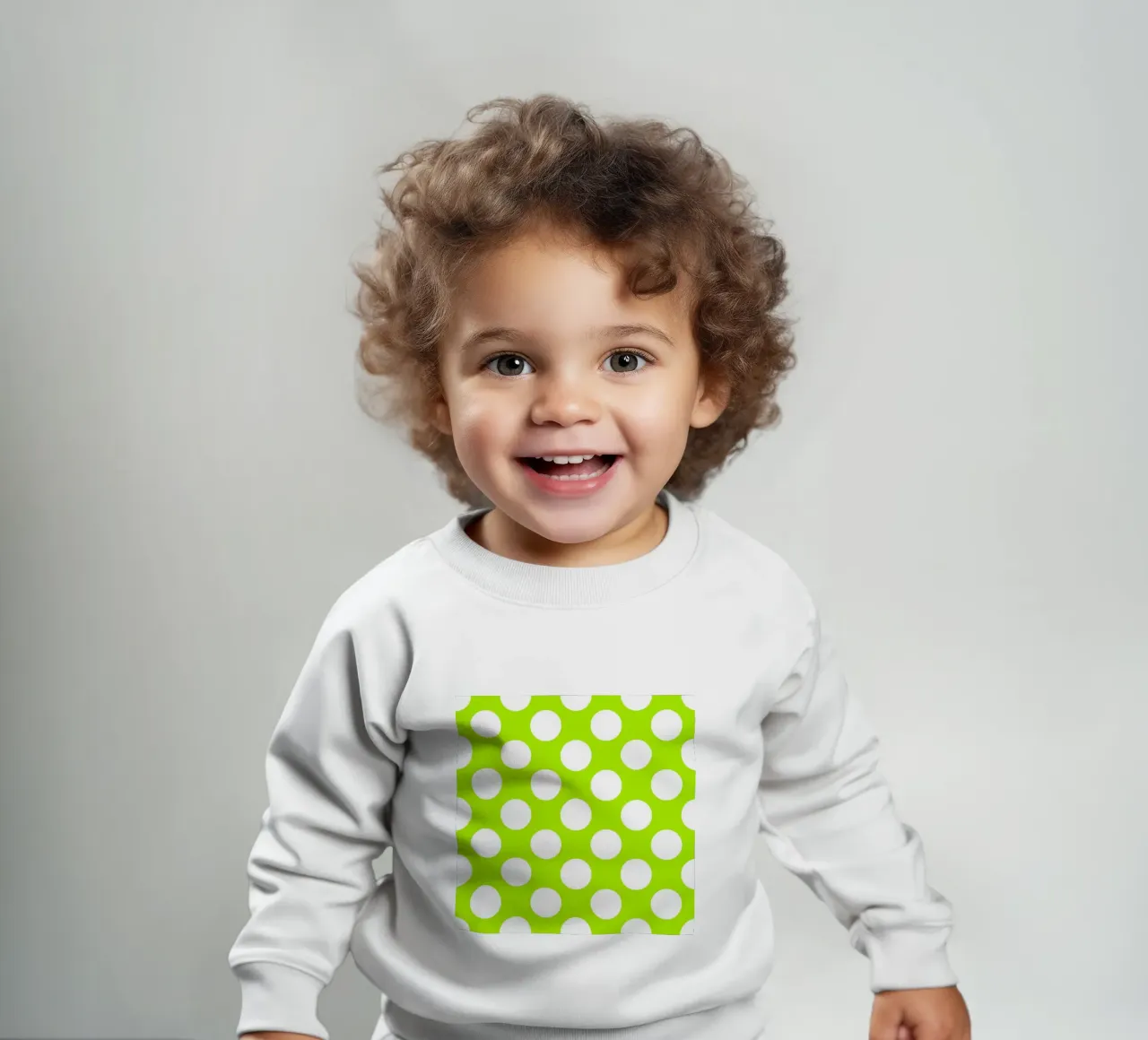 Pois in verde lime felpa neonato da Happy Littles